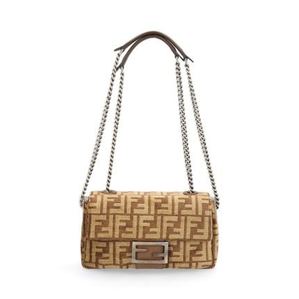 Fendi Baguette Monogram Jacquard Midi Shoulder Bag