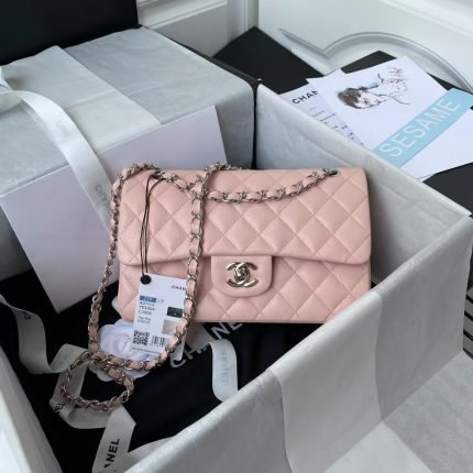 Chanel Small Classic Handbag Caviar Silver Hardware