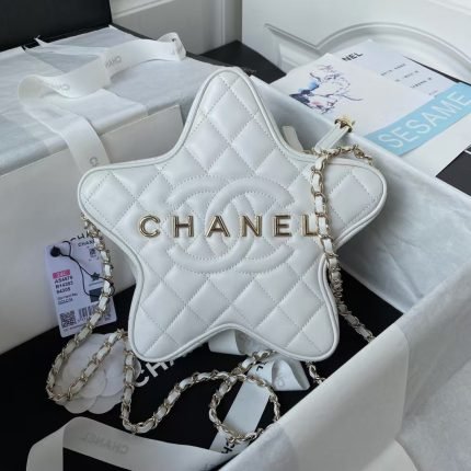 Chanel 24C AS4579 Star Bag White Lambskin Light Gold Hardware
